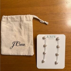 J.Crew White Pearl Dangle Earrings